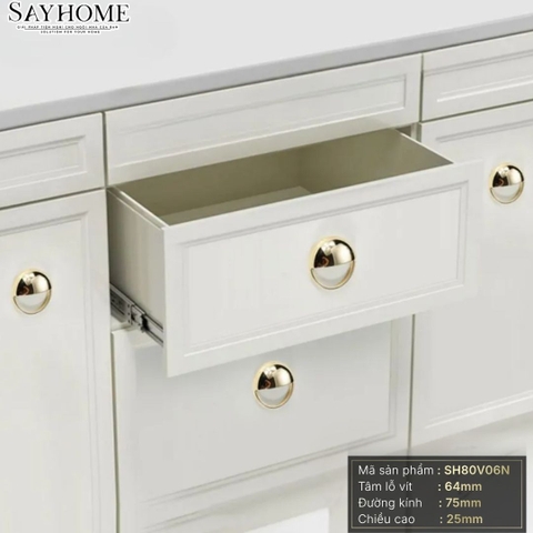 Núm tủ hiện đại màu vàng gold SH80V06N tại thành phố Hồ Chí Minh