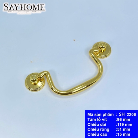 Tay nắm tủ tân cổ điển màu vàng gold SH2206