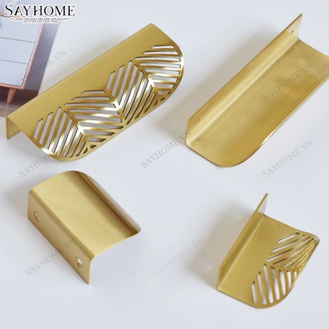 Tay nắm tủ hiện đại màu vàng đồng SH2211
