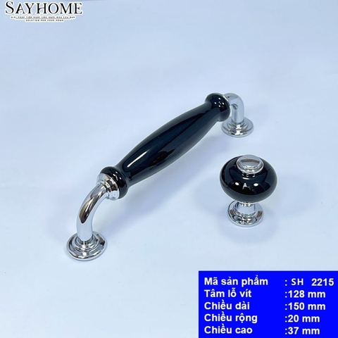 Tay nắm tủ tân cổ điển Vintage màu đen inox SH2215