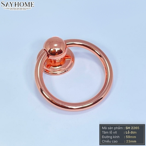 Tay nắm tủ khoen tròn hiện đại màu vàng hồng rose gold SH2265
