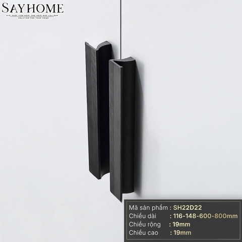 Tay nắm tủ hiện đại màu đen mờ SH22D22 tại Thành phố Hồ Chí Minh