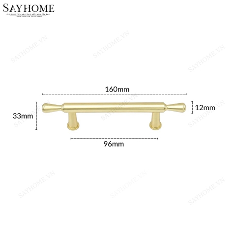 Tay nắm đũa tân cổ điển vintage màu vàng gold SH2342