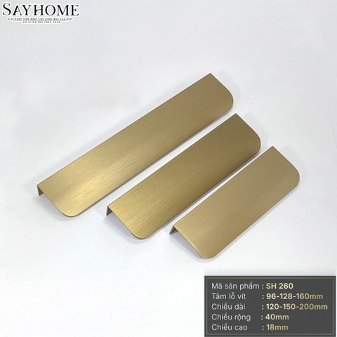 Tay nắm tủ hiện đại màu vàng gold SH260