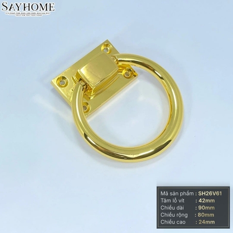 Tay nắm tủ khoen tròn hiện đại vàng gold SH26V61 tại thành phố Hồ Chí Minh