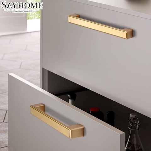 Tay nắm tủ hiện đại màu vàng gold SH2802