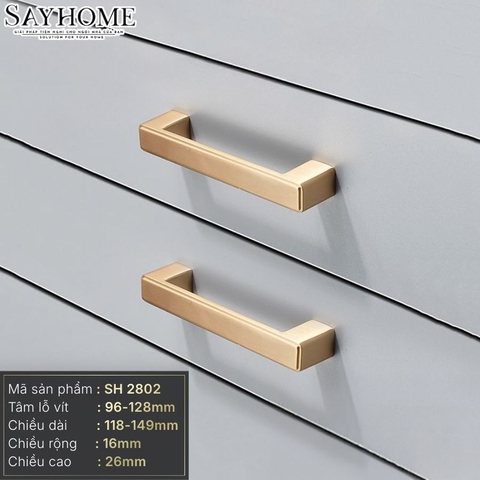 Tay nắm tủ hiện đại màu vàng gold SH2802
