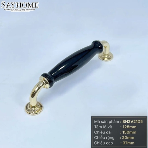 Tay nắm tủ tân cổ điển Vintage màu đen vàng SH2V21D5 tại thành phố Hồ Chí Minh