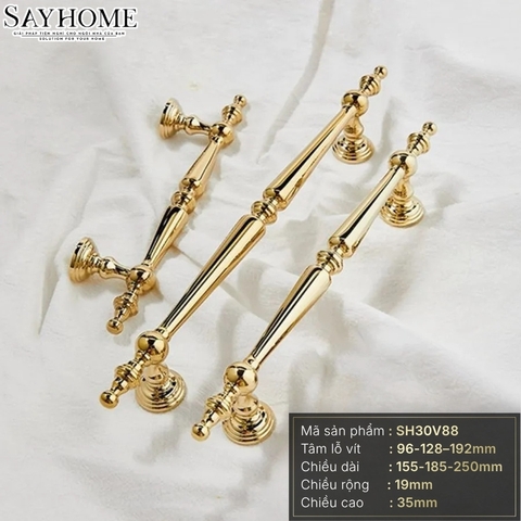 Tay nắm đũa tân cổ điển vintage màu vàng gold 18k SH30V88 tại Thành phố Hồ Chí Minh