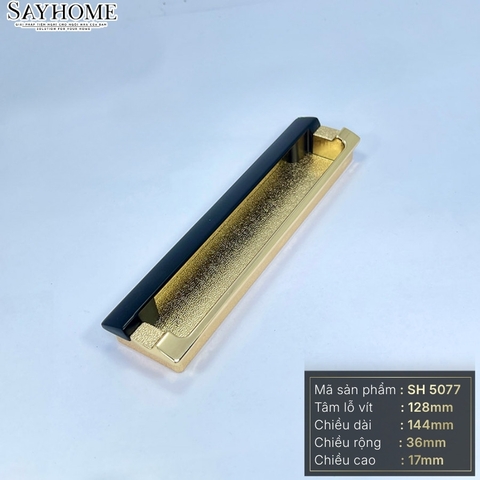 Tay nắm âm tủ hiện đại màu vàng đen SH5077