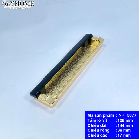 Tay nắm âm tủ hiện đại màu vàng và đen SH5077