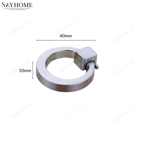 Tay nắm tủ khoen tròn hiện đại màu vàng và inox SH5163