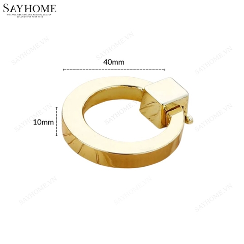 Tay nắm tủ khoen tròn hiện đại màu vàng và inox SH5163