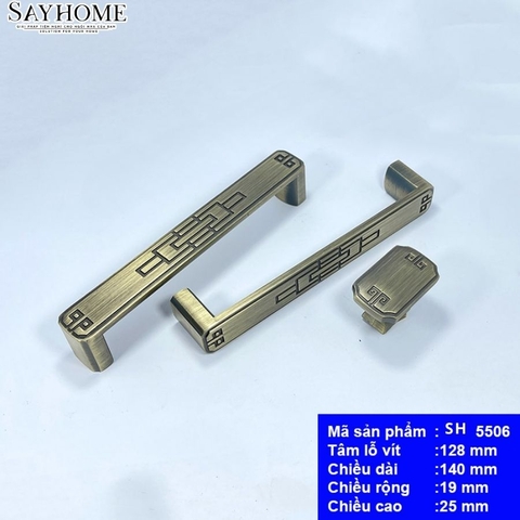 Tay nắm tủ cổ điển màu đồng SH5506