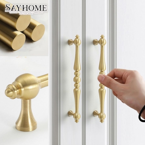 Tay nắm tủ tân cổ điển Vintage màu vàng bóng SH5513