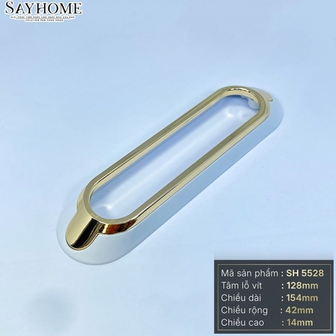 Tay nắm tủ hiện đại màu trắng vàng SH5528