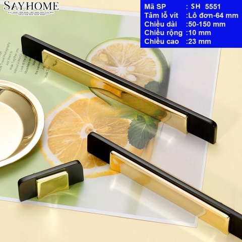 Tay nắm tủ hiện đại màu vàng đen SH5551