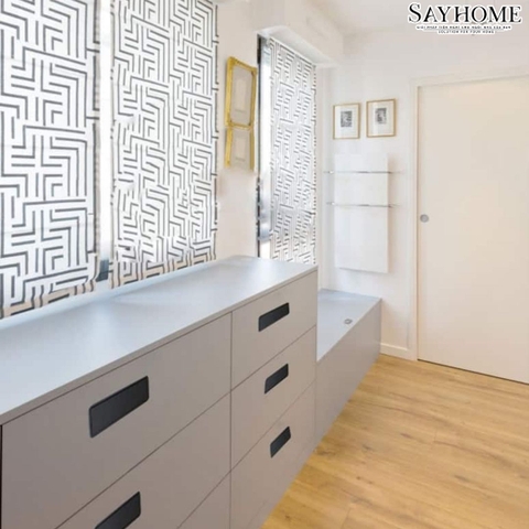 Tay nắm âm tủ hiện đại màu xám đen SH5571