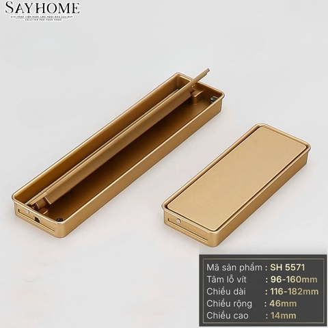 Tay nắm âm tủ hiện đại màu vàng gold SH5571