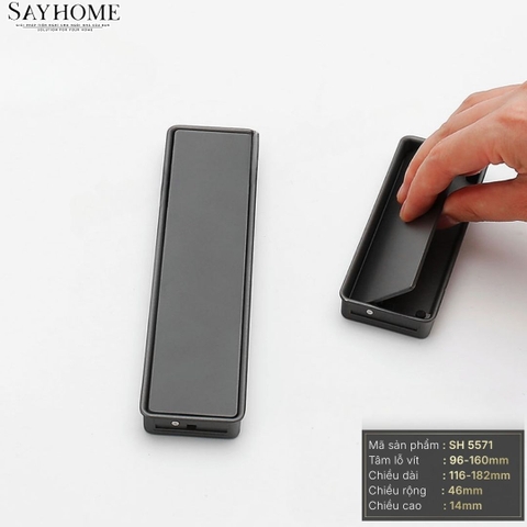 Tay nắm âm tủ hiện đại màu xám đen SH5571