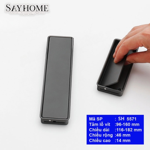 Tay nắm âm tủ hiện đại màu xám đen SH5571