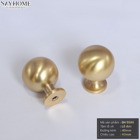 Núm tủ trơn hiện đại màu vàng gold 18k SH5586