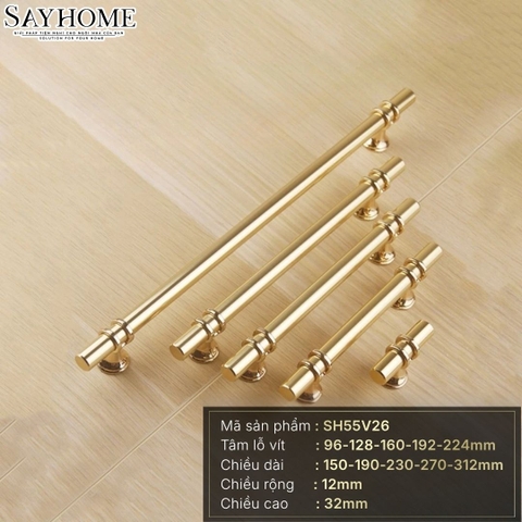 Tay nắm đũa hiện đại màu vàng gold 18k SH55V26 tại Thành phố Hồ Chí Minh