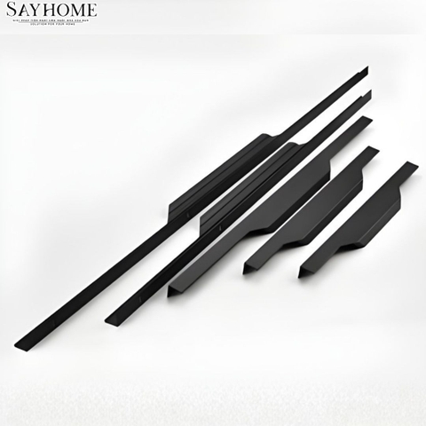 Tay nắm tủ thanh dài hiện đại màu đen và vàng SH5663