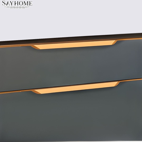 Tay nắm tủ thanh dài hiện đại màu đen và vàng SH5663