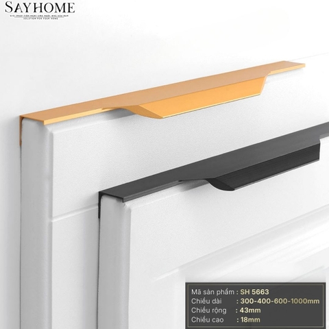 Tay nắm tủ thanh dài hiện đại màu đen và vàng SH5663