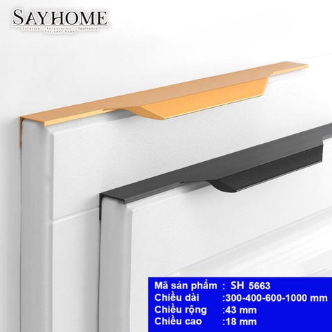 Tay nắm tủ thanh dài hiện đại màu đen và vàng SH5663