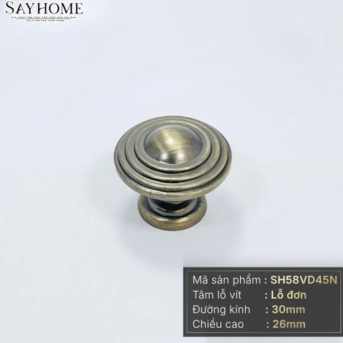Núm tủ tân cổ điển vintage màu vàng đồng SH58VD45N tại thành phố Hồ Chí Minh