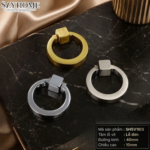 Tay nắm tủ khoen tròn hiện đại màu vàng, bạc và inox SH5V16I3 tại Thành phố Hồ Chí Minh