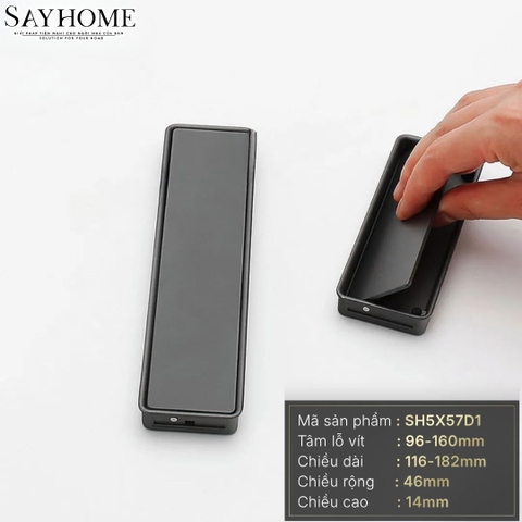 Tay nắm âm tủ hiện đại màu xám đen SH5X57D1 tại thành phố Hồ Chí Minh