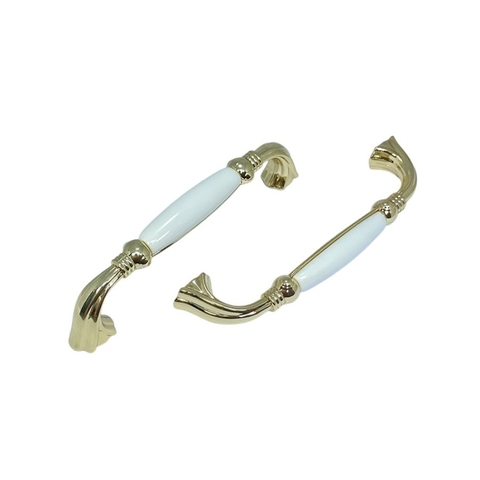 Tay nắm tủ tân cổ điển Vintage màu vàng trắng SH7005
