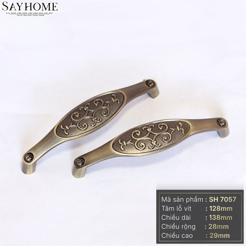 Tay nắm tủ tân cổ điển Vintage màu đồng SH7057