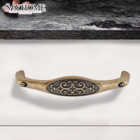 Tay nắm tủ tân cổ điển Vintage màu đồng SH7057