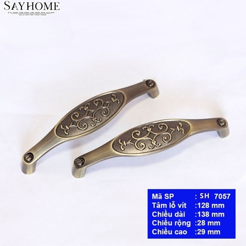 Tay nắm tủ tân cổ điển Vintage màu đồng SH7057