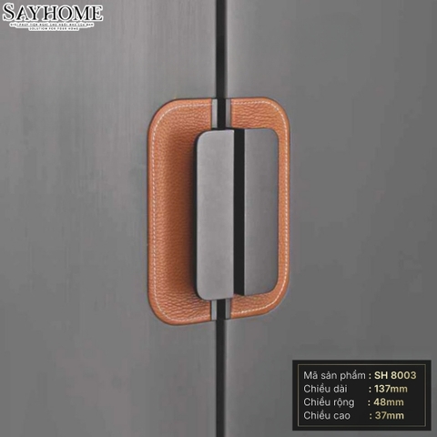 Tay nắm da hiện đại màu ghi xám SH8003