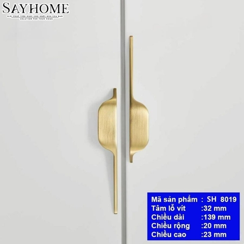 Tay nắm tủ hiện đại màu vàng gold SH8019