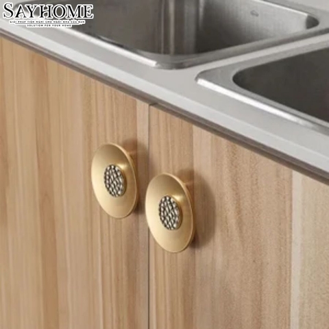 Núm tủ hiện đại cao cấp màu vàng mờ SH8043