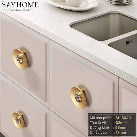 Núm tủ hiện đại cao cấp màu vàng gold SH8043