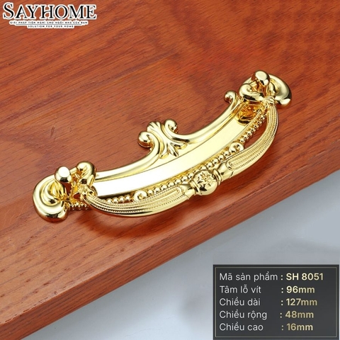 Tay nắm tủ tân cổ điển màu vàng gold SH8051