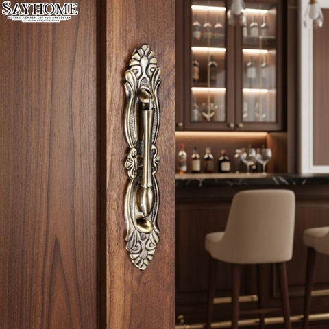 Tay nắm tủ tân cổ điển Vintage màu đồng SH8055