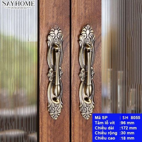 Tay nắm tủ tân cổ điển Vintage màu đồng SH8055