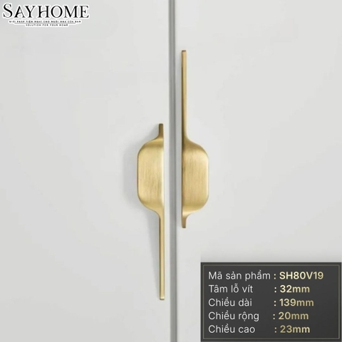 Tay nắm tủ hiện đại màu vàng gold SH80V19 tại thành phố Hồ Chí Minh