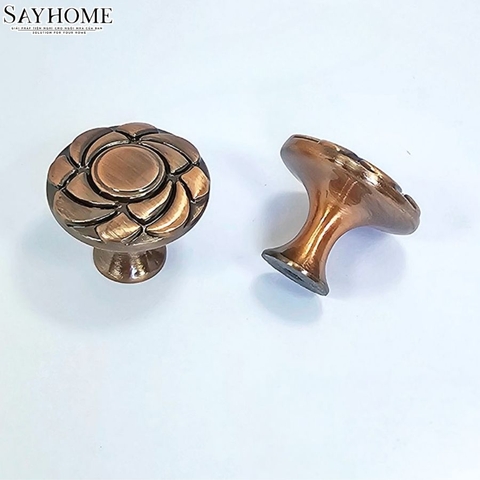 Núm tủ tân cổ điển Vintage màu đồng, vàng đồng SH8207