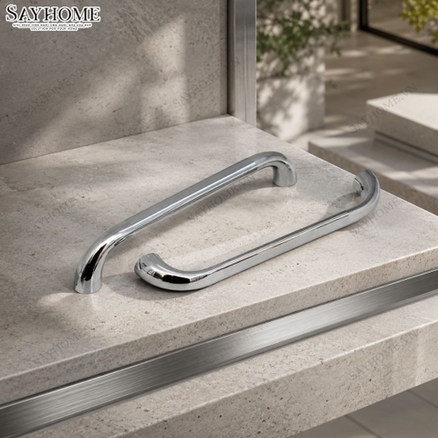 Tay nắm tủ hiện đại màu inox SH8291