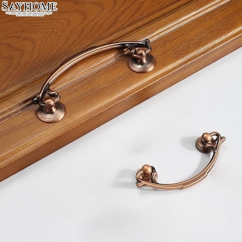 Tay nắm tủ tân cổ điển Vintage màu đồng SH8298