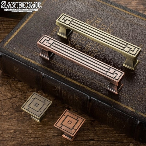 Tay nắm tủ tân cổ điển Vintage màu đồng SH8299